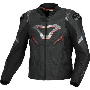 Geaca de piele sport/touring MACNA POINTER Alb/Negru