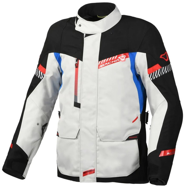 Geaca textil impermeabila touring/adventure MACNA ASPIRE Negru/Gri deschis/Albastru [1]