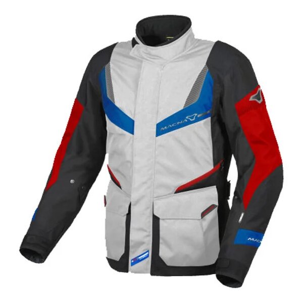 Geaca textil touring MACNA RANCHER Gri deschis/Albastru/Rosu [1]