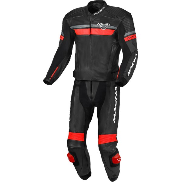 Combinezon de piele 2 piese MACNA DIABRO Negru/Rosu [1]