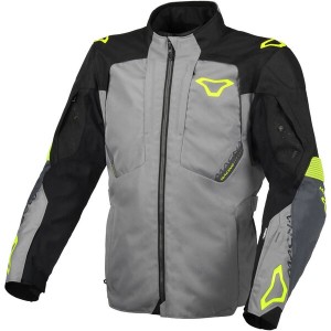 Geaca textil impemeabila touring/adventure MACNA NOTCH Gri/Galben fluo