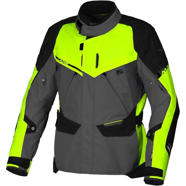 Geaca textil impermeabila touring/adventure MACNA MUNDIAL Negru/Gri/Galben fluo [1]
