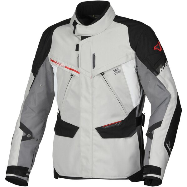 Geaca textil impermeabila touring/adventure MACNA MUNDIAL Gri/Negru/Rosu [1]