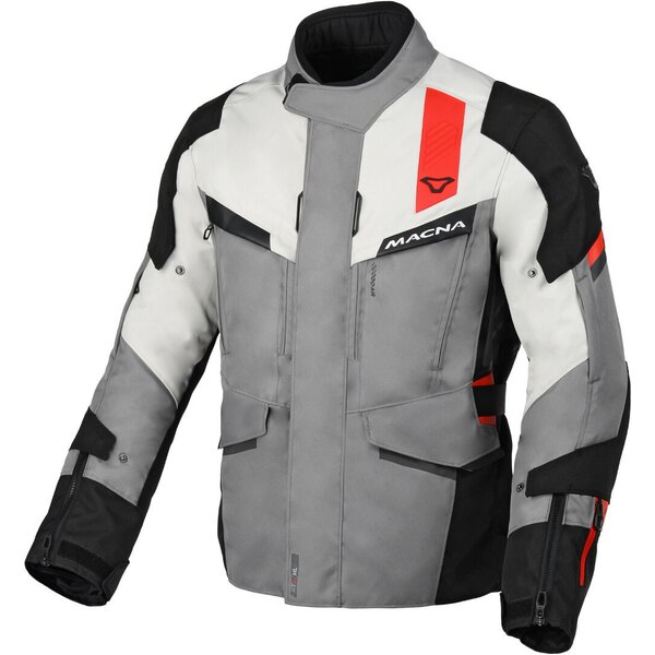 Geaca textil impermeabila touring MACNA ZASTRO Gri deschis/Gri inchis/Negru [1]