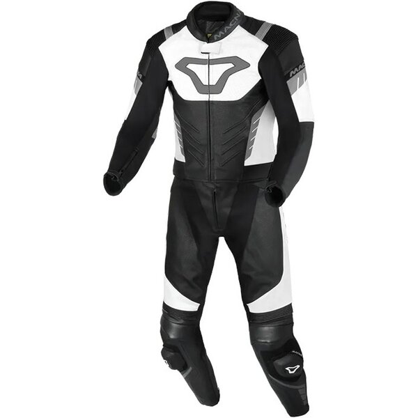 Combinezon de piele 2 piese MACNA VARSHALL Negru/Alb [1]