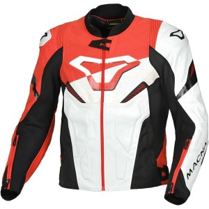 Geaca de piele sport/touring MACNA POINTER Negru/Rosu Geaca de piele sport/touring MACNA POINTER Negru/Rosu