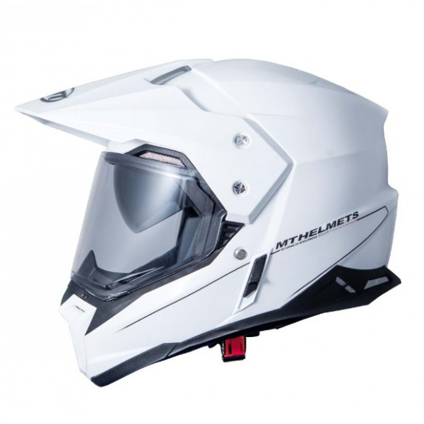 Casca off road motociclete MT Synchrony Duo Sport alb lucios cu viziera (ochelari soare integrati) [1]