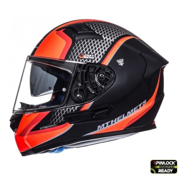 Casca integrala motociclete MT KRE SV Momentum negru/titanium/rosu intens mat (fibra sticla) - cu ochelari soare integrati [1]