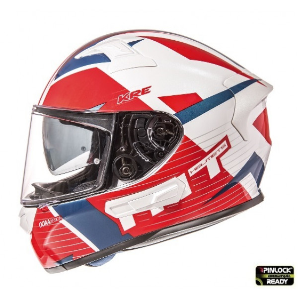 Casca integrala motociclete MT KRE SV RAD alb/rosu/albastru lucios (fibra sticla) - cu ochelari soare integrati [1]