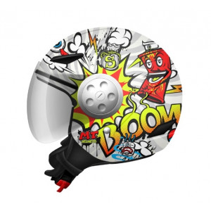 Casca open face motociclete MT Urban Kids Street art alb/galben fluor/rosu lucios - de copii Casca open face motociclete MT Urban Kids Street art alb/galben fluor/rosu lucios - de copii