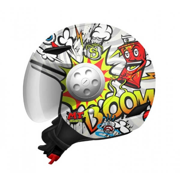 Casca open face motociclete MT Urban Kids Street art alb/galben fluor/rosu lucios - de copii [1]