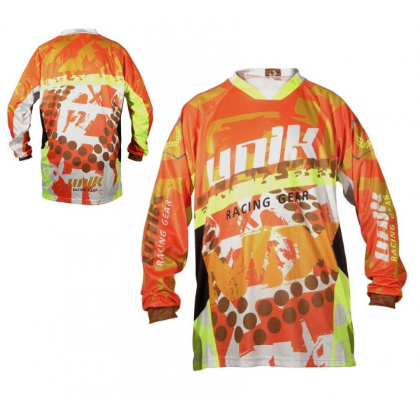 Tricou (bluza) cross-enduro Unik Racing model MX01 culoare: portocaliu fluor – marime XL [1]
