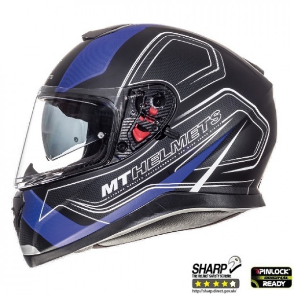 Casca integrala motociclete MT Thunder III SV Trace negru/albastru mat (ochelari soare integrati) [1]