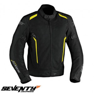 Geaca (jacheta) motociclete barbati Touring vara Seventy model SD-JT32 culoare: negru/galben fluor Geaca (jacheta) motociclete barbati Touring vara Seventy model SD-JT32 culoare: negru/galben fluor