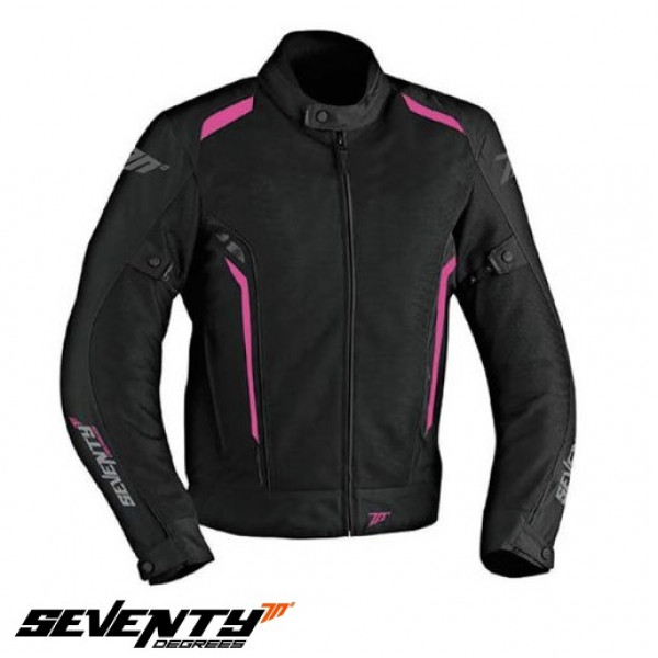 Geaca (jacheta) motociclete femei Touring vara Seventy model SD-JT36 culoare: negru/roz [1]