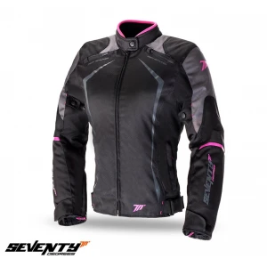 Geaca (jacheta) motociclete femei Racing Seventy vara/iarna model SD-JR49 culoare: negru/roz