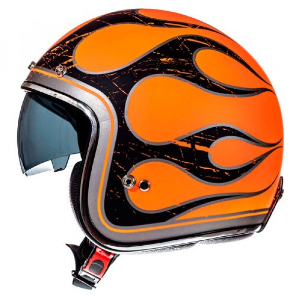 Casca open face motociclete MT Le Mans SV Flaming negru/portocaliu mat (ochelari soare integrati) [1]