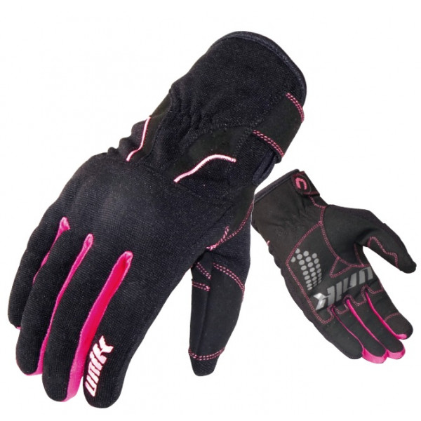 Manusi femei (dama) motociclete Unik Racing model C-68 culoare: negru/roz [1]