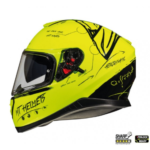 Casca integrala motociclete MT Thunder III SV Board A0 galben fluor lucios (ochelari soare integrati) [1]