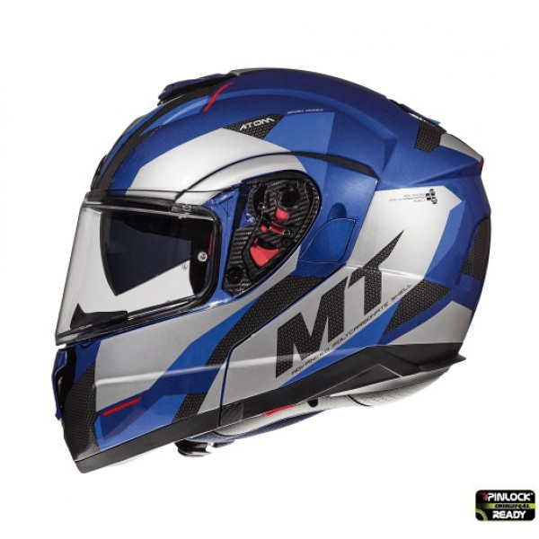 Casca modulabila motociclete MT Atom SV Transcend E7 albastru/gri lucios Pinlock ready – tip MT-V-16 [1]