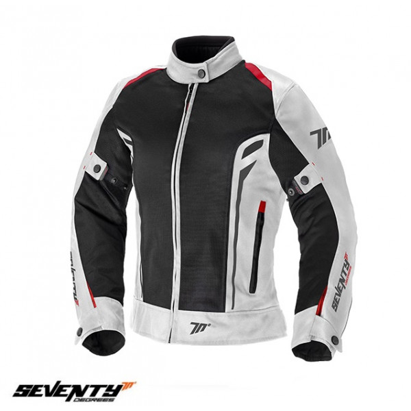 Geaca (jacheta) motociclete femei Touring vara Seventy model SD-JT36 culoare: alb/rosu [1]