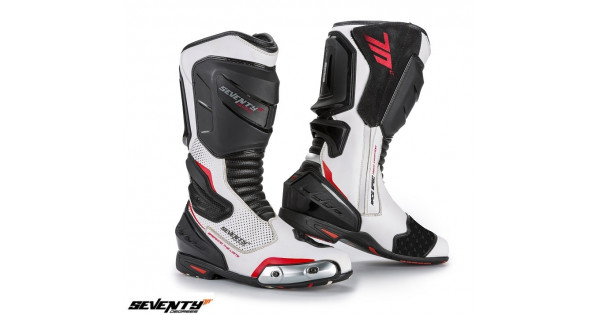 Ghete (cizme) moto Racing Unisex Seventy model SD-BR1 culoare: alb