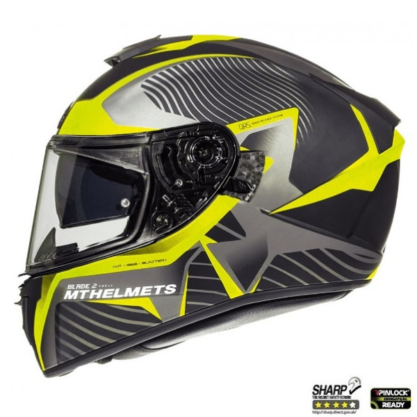 Casca integrala motociclete MT Blade 2 SV Blaster B4 galben mat (ochelari soare integrati) [1]
