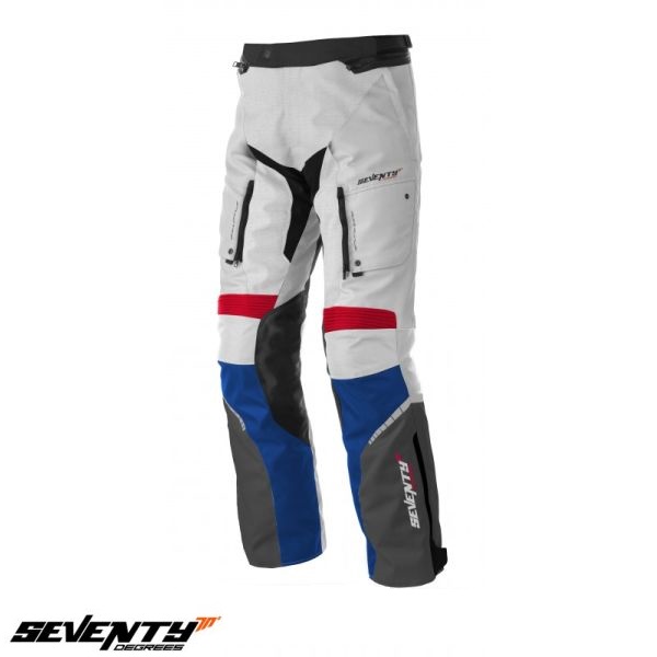 Pantaloni motociclete Touring unisex Seventy vara/iarna model SD-PT3 culoare: alb/rosu/albastru [1]