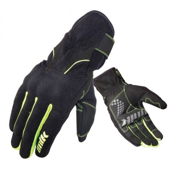 Manusi femei (dama) motociclete Unik Racing model C-68 culoare: negru/galben fluor [1]
