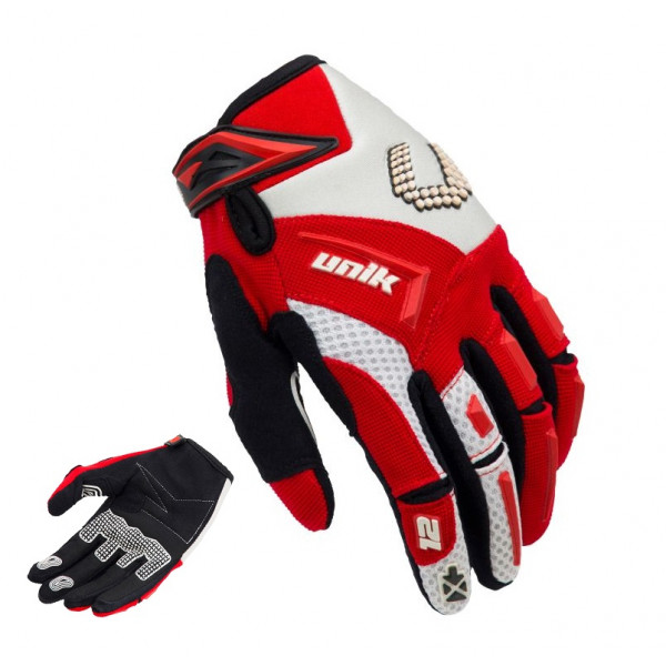 Manusi motociclete cross-enduro unisex Unik Racing model X-12 culoare: rosu [1]