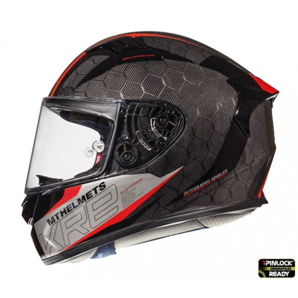 Casca integrala MT KRE Snake carbon 2.0 A5 negru/rosu lucios - 100% carbon [1]