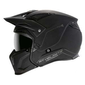Casca MT Streetfighter SV solid A1 negru mat (ochelari soare integrati) - masca (protectie) barbie si cozoroc detasabile Casca MT Streetfighter SV solid A1 negru mat (ochelari soare integrati) - masca (protectie) barbie si cozoroc detasabile