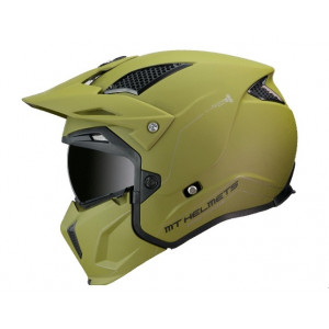 Casca MT Streetfighter SV solid A6 verde mat (ochelari soare integrati) - masca (protectie) barbie si cozoroc detasabile Casca MT Streetfighter SV solid A6 verde mat (ochelari soare integrati) - masca (protectie) barbie si cozoroc detasabile