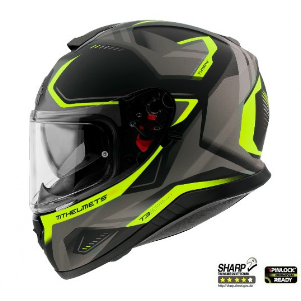 Casca integrala MT Thunder III SV Turbine C3 galben fluor mat (ochelari soare integrati) [1]
