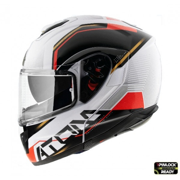 Casca modulabila MT Atom SV Quark B5 rosu/alb lucios Pinlock ready – tip MT-V-16 [1]