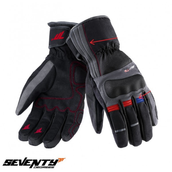 Manusi barbati Touring iarna Seventy model SD-T5 gri/rosu/albastru – WinterTex [1]