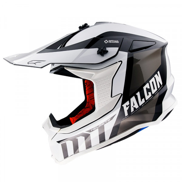 Casca off road MT Falcon Warrior B0 alb/negru lucios [1]