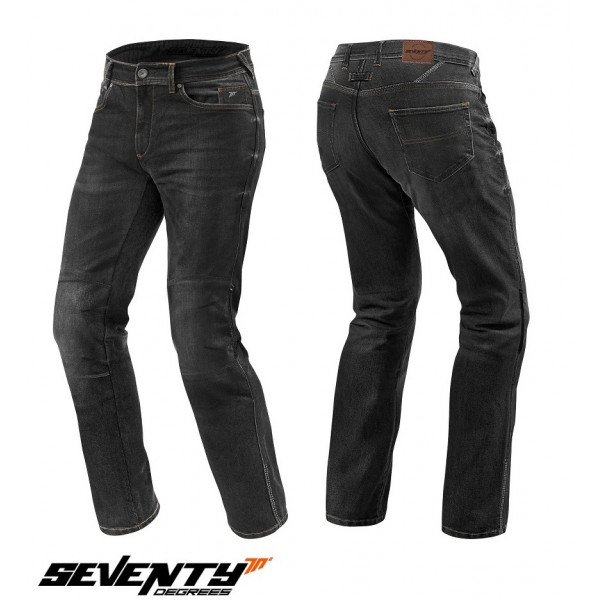 Blugi (jeans) moto femei Seventy model SD-PJ4 tip Regular fit culoare: negru (cu insertii Aramid Kevlar) [1]