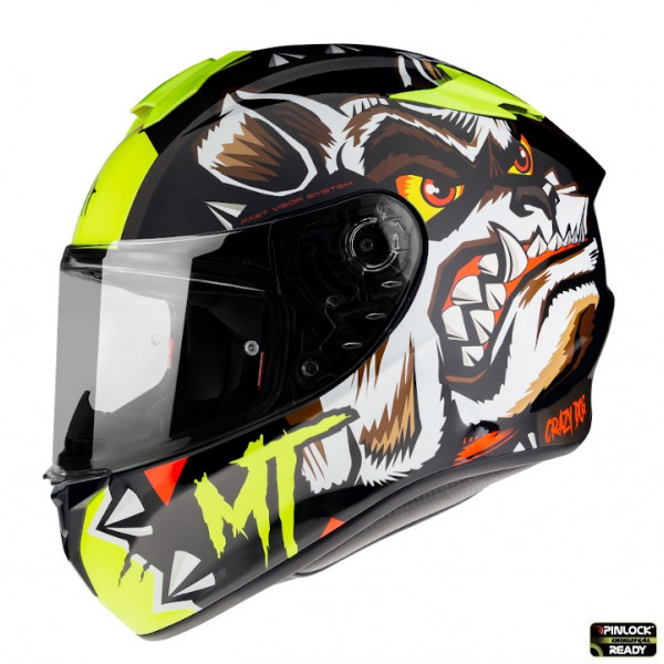 Casca integrala MT Targo Crazy Dog G3 galben fluor lucios – tip MT-V-14 [1]