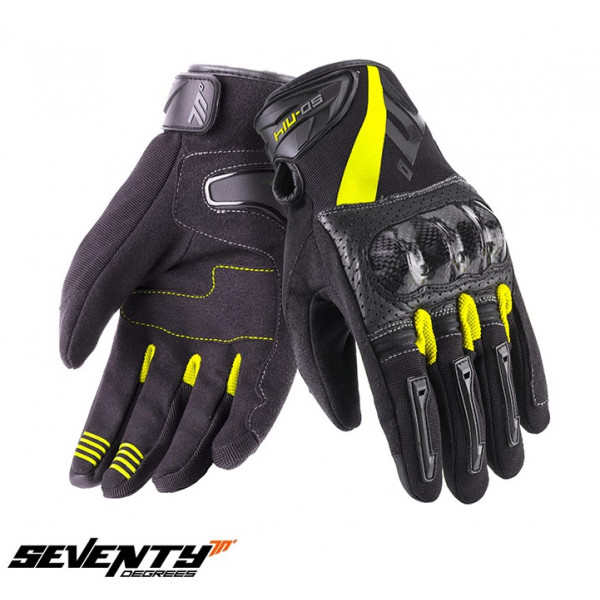 Manusi barbati Racing/Naked vara Seventy model SD-N14 negru/galben - degete tactile [1]