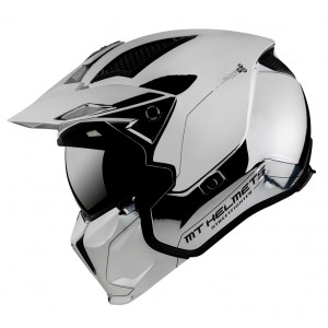 Casca MT Streetfighter SV A2 argintiu cromat lucios (ochelari soare integrati) - masca (protectie) barbie si cozoroc detasabile Casca MT Streetfighter SV A2 argintiu cromat lucios (ochelari soare integrati) - masca (protectie) barbie si cozoroc detasabile