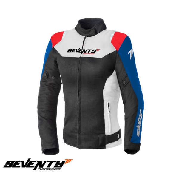 Geaca (jacheta) femei Racing vara Seventy model SD-JR50 culoare: negru/rosu/albastru [1]
