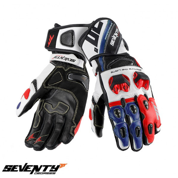 Manusi barbati racing vara Seventy model SD-R12 negru/rosu/albastru