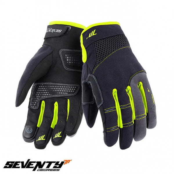 Manusi barbati Urban vara Seventy model SD-C48 negru/galben - degete tactile