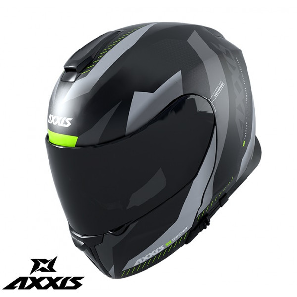 Casca modulabila Axxis model Gecko SV Shield B2 gri lucios (ochelari soare integrati) [1]