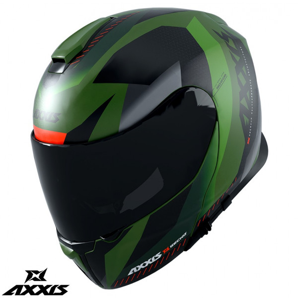 Casca modulabila Axxis model Gecko SV Shield F6 gri verde mat (ochelari soare integrati) [1]