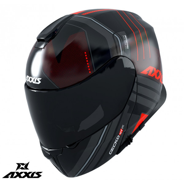 Casca modulabila Axxis model Gecko SV Epic B5 rosu fluor mat (ochelari soare integrati) [1]