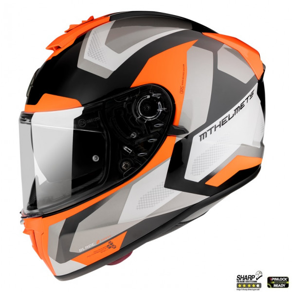 Casca integrala MT Blade 2 SV Finishline D4 portocaliu fluor lucios (ochelari soare integrati) [1]