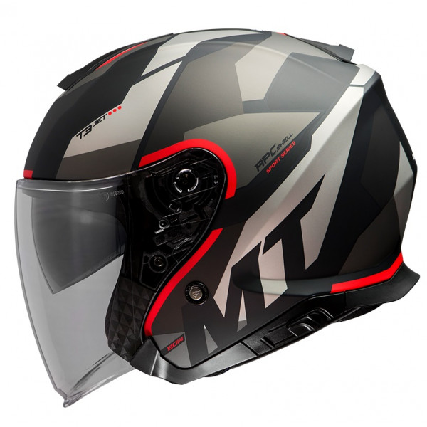 Casca open face MT Thunder III SV Jet Bow A5 rosu mat (ochelari soare integrati) – tip MT-V-19 [1]