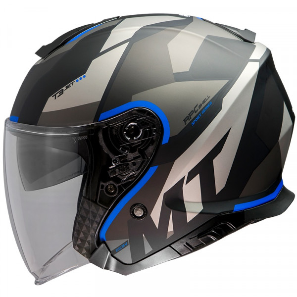 Casca open face MT Thunder III SV Jet Bow A7 albastru mat (ochelari soare integrati) – tip MT-V-19 [1]